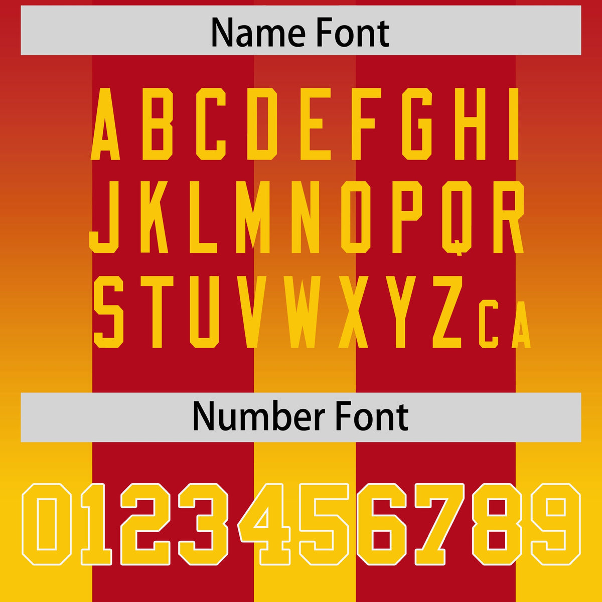 Custom Red Yellow Vertical Width Stripe Gradient Fashion Personalized Team American Football Jersey