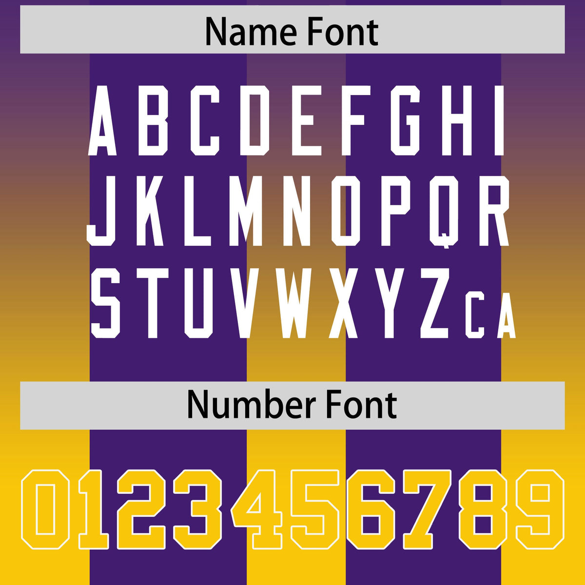 Custom Purple Yellow Vertical Width Stripe Gradient Fashion Personalized Team American Football Jersey