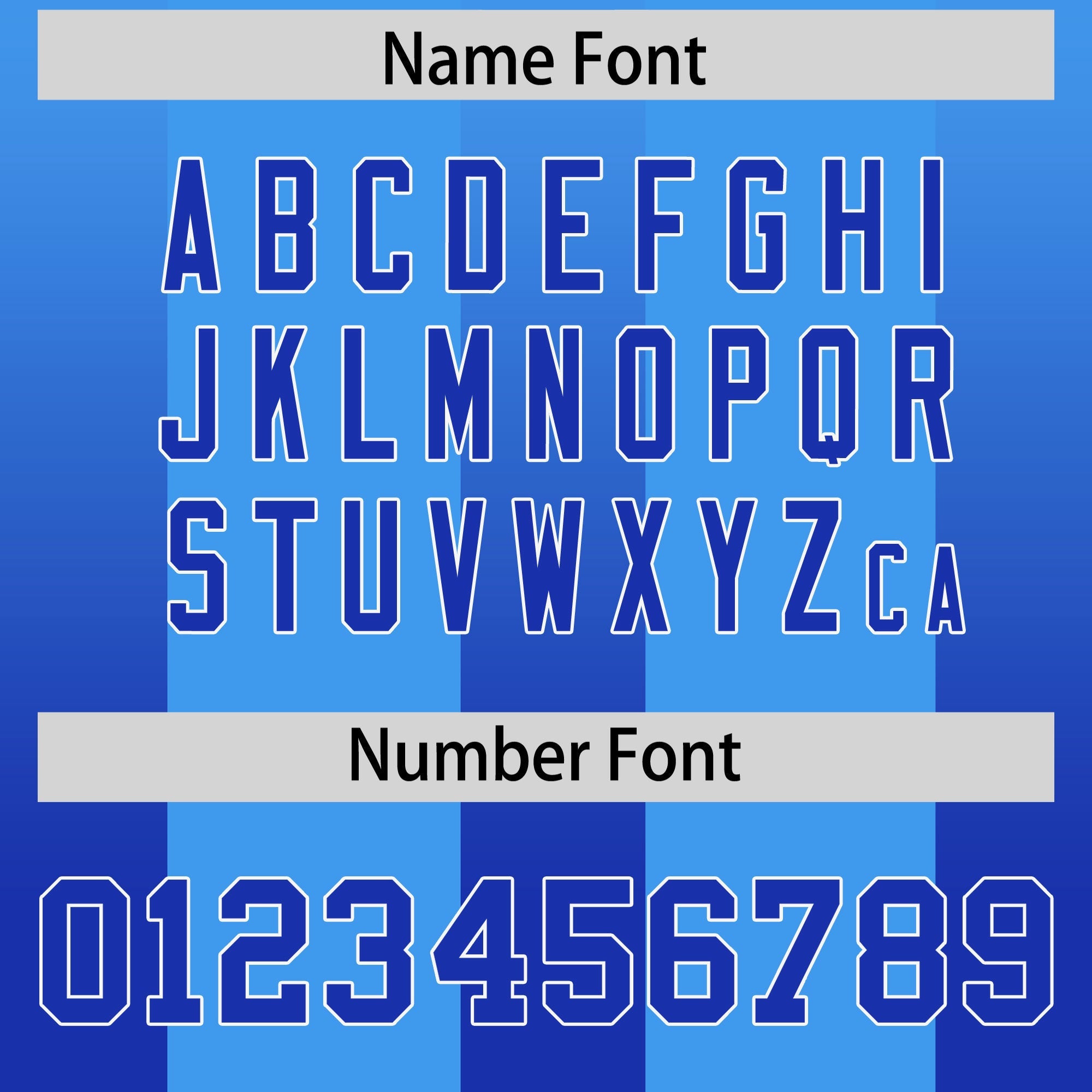 Custom Light Blue Royal Vertical Width Stripe Gradient Fashion Personalized Team American Football Jersey