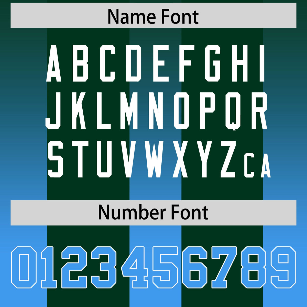 Custom Green Light Blue Vertical Width Stripe Gradient Fashion Personalized Team American Football Jersey