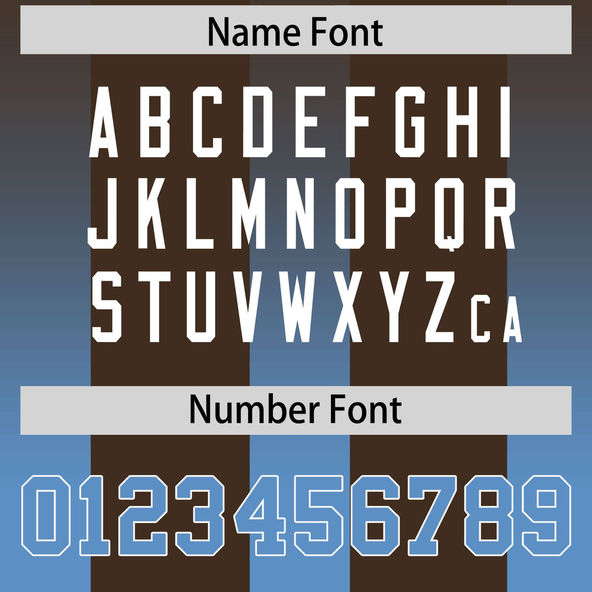 Custom Brown Powder Blue Vertical Width Stripe Gradient Fashion Personalized Team American Football Jersey