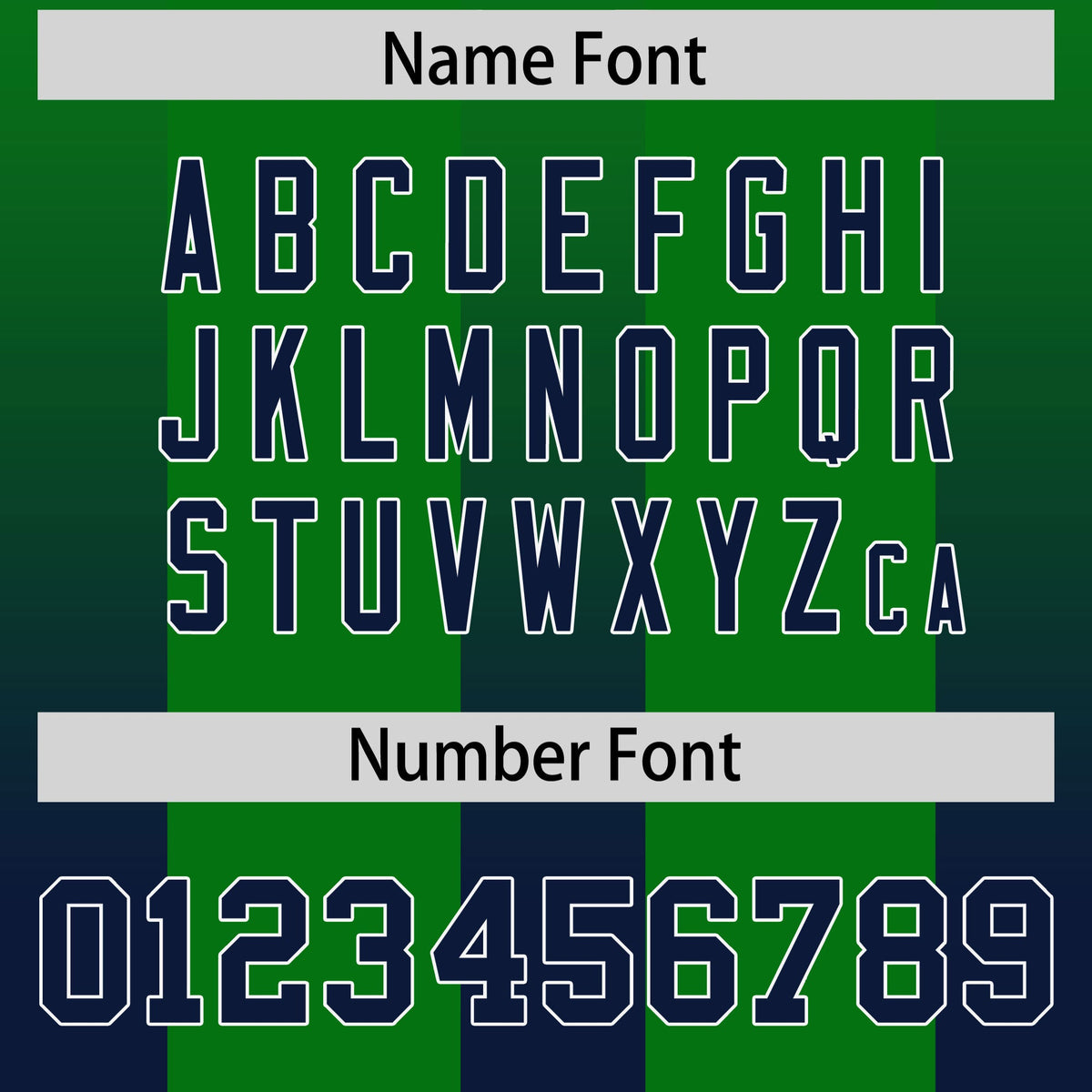 Custom Kelly Green Navy Vertical Width Stripe Gradient Fashion Personalized Team American Football Jersey