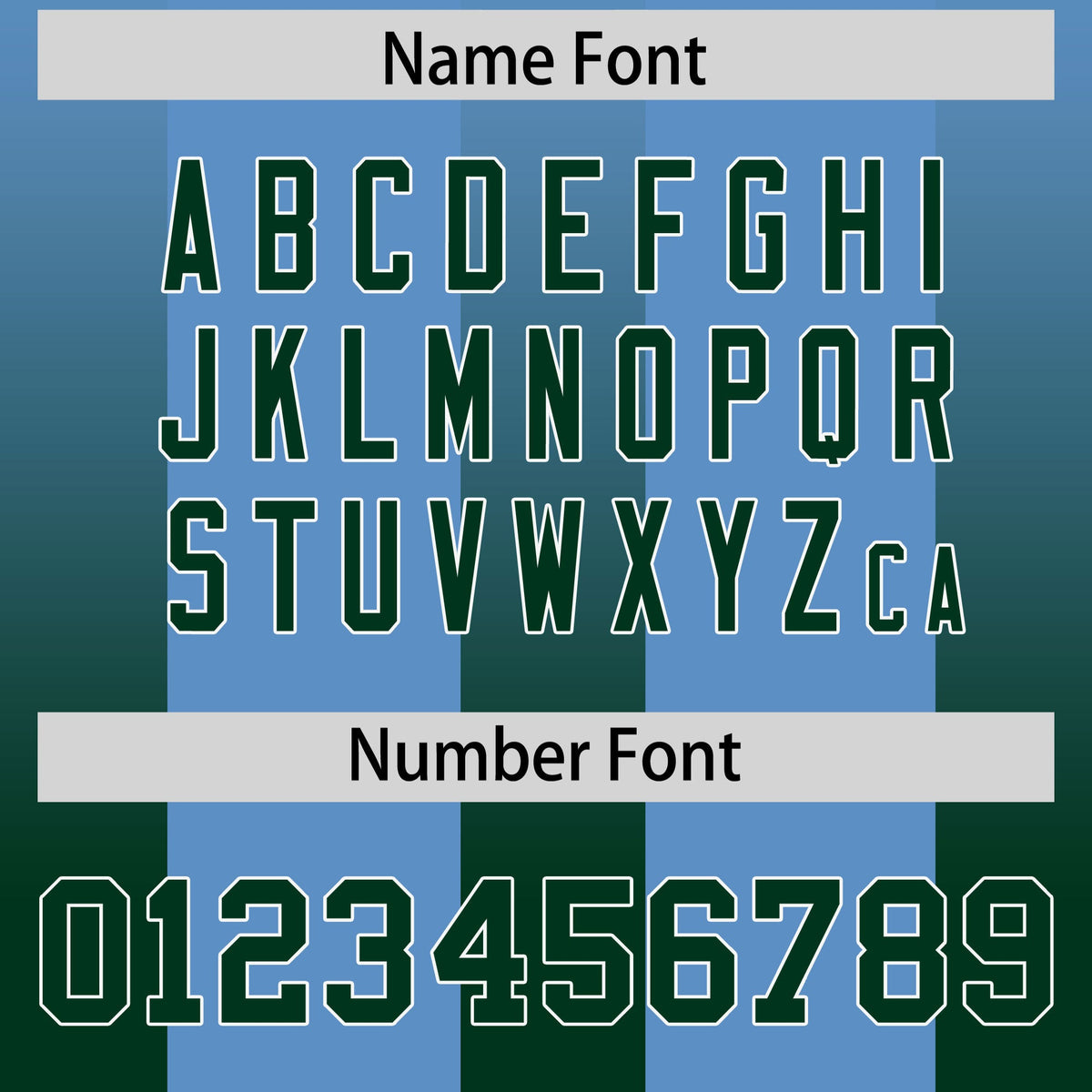 Custom Powder Blue Green Vertical Width Stripe Gradient Fashion Personalized Team American Football Jersey