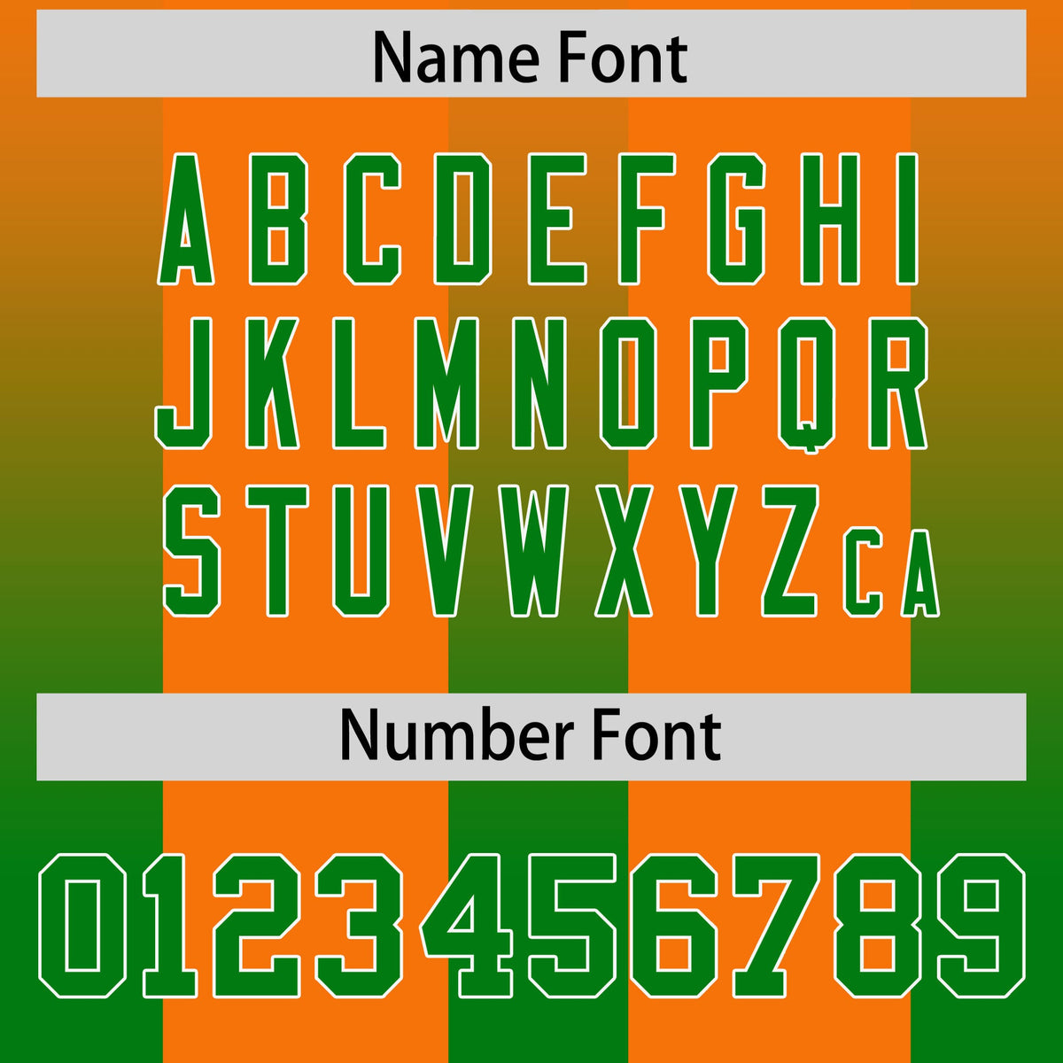 Custom Orange Kelly Green Vertical Width Stripe Gradient Fashion Personalized Team American Football Jersey