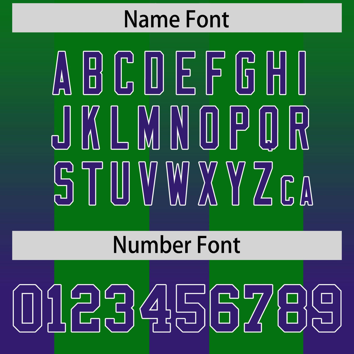 Custom Kelly Green Purple Vertical Width Stripe Gradient Fashion Personalized Team American Football Jersey