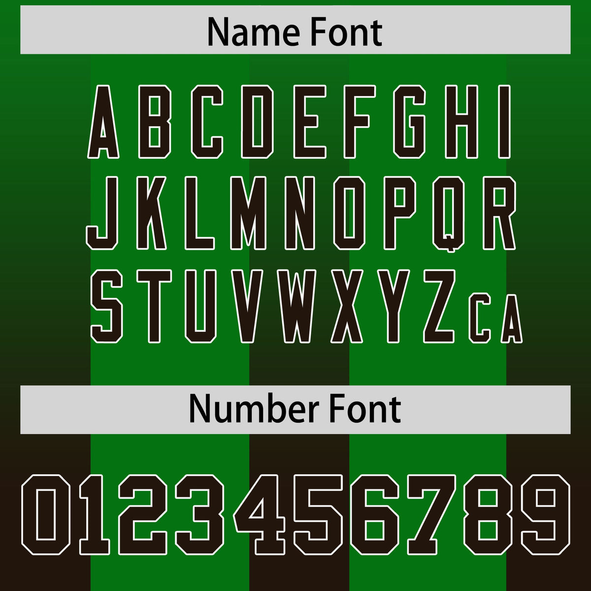 Custom Kelly Green Brown Vertical Width Stripe Gradient Fashion Personalized Team American Football Jersey