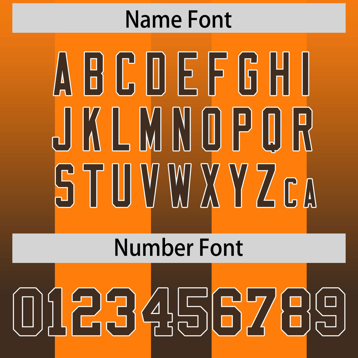 Custom Orange Brown Vertical Width Stripe Gradient Fashion Personalized Team American Football Jersey