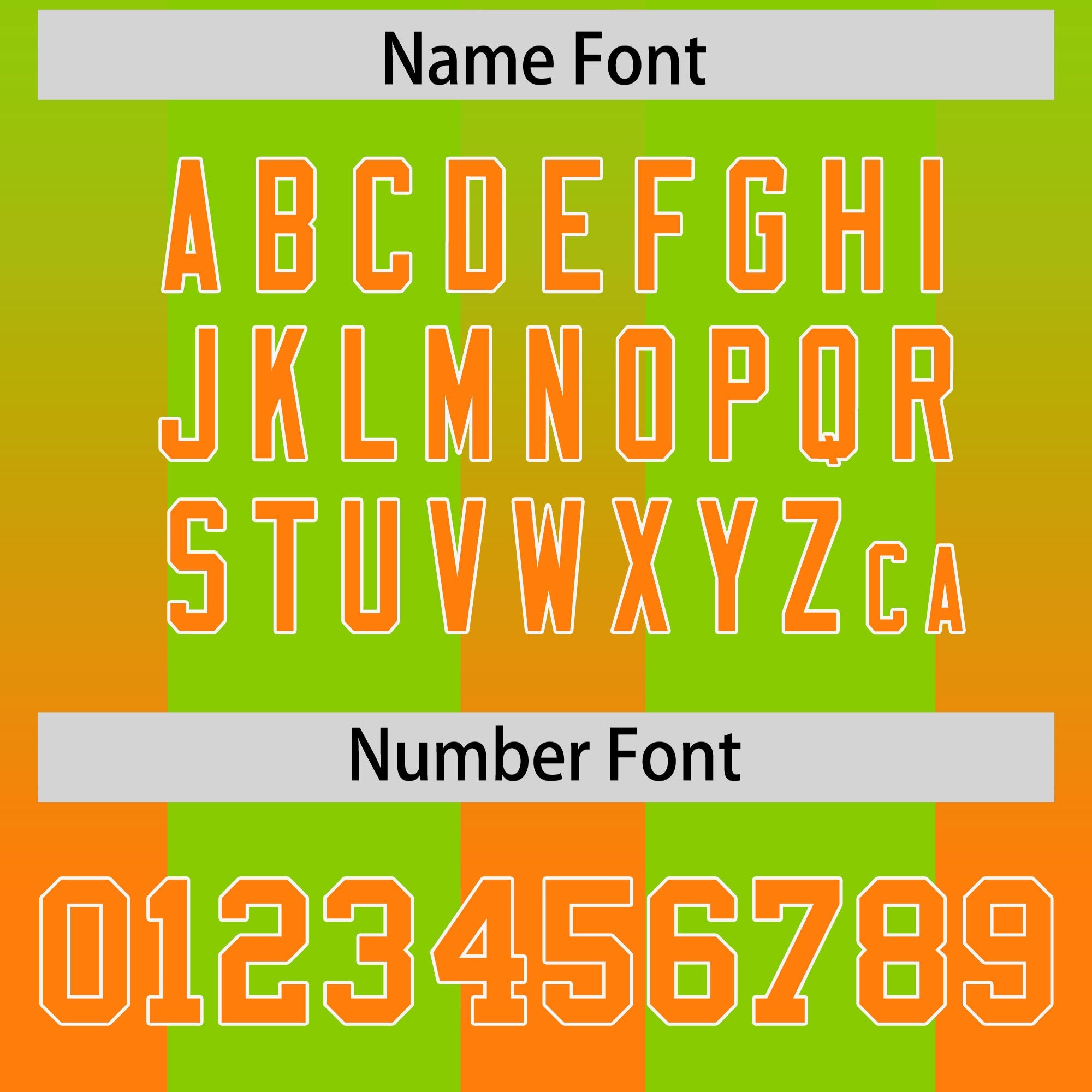 Custom Neon Green Orange Vertical Width Stripe Gradient Fashion Personalized Team American Football Jersey