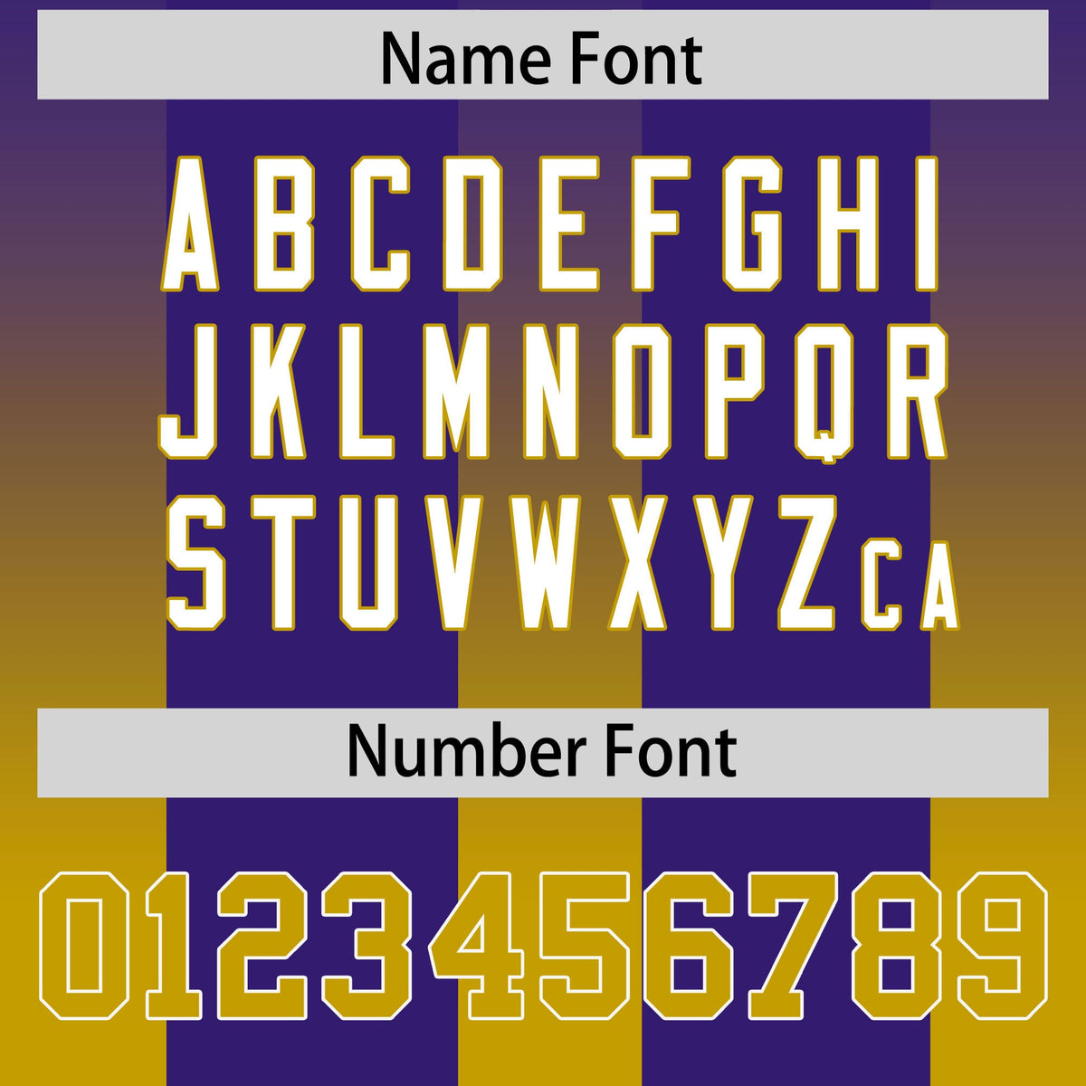 Custom Purple Old Gold Vertical Width Stripe Gradient Fashion Personalized Team American Football Jersey