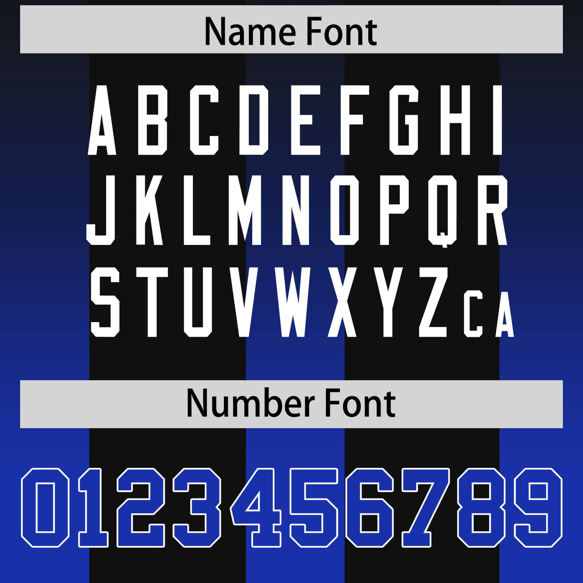 Custom Black Royal Vertical Width Stripe Gradient Fashion Personalized Team American Football Jersey