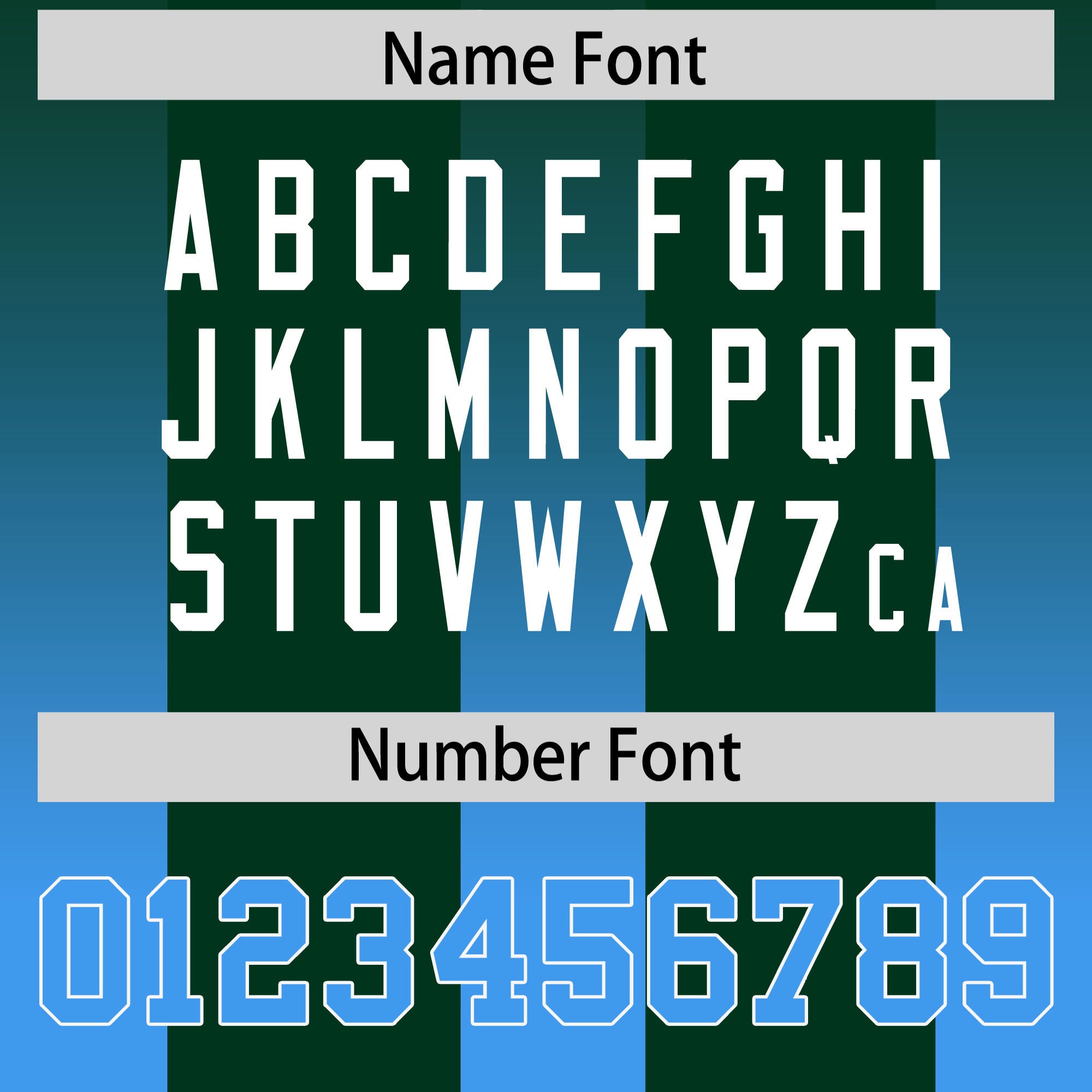 Custom Green Light Blue Vertical Width Stripe Gradient Fashion Personalized Team American Football Jersey