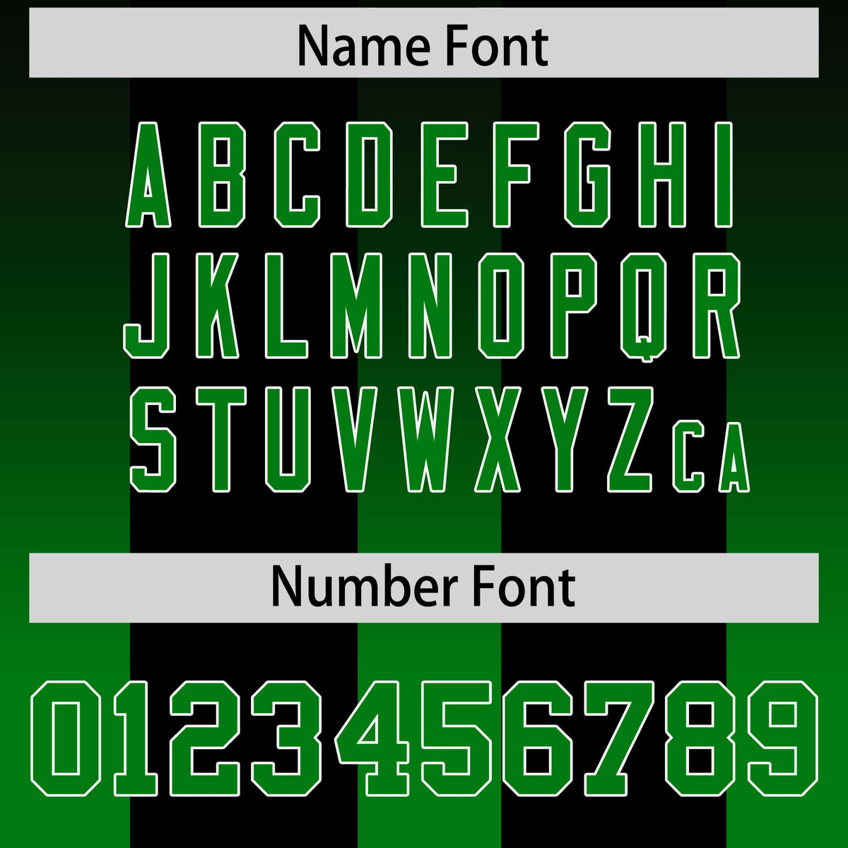 Custom Black Kelly Green Vertical Width Stripe Gradient Fashion Personalized Team American Football Jersey