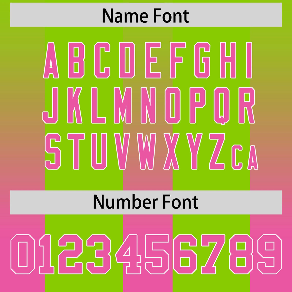 Custom Neon Green Pink Vertical Width Stripe Gradient Fashion Personalized Team American Football Jersey