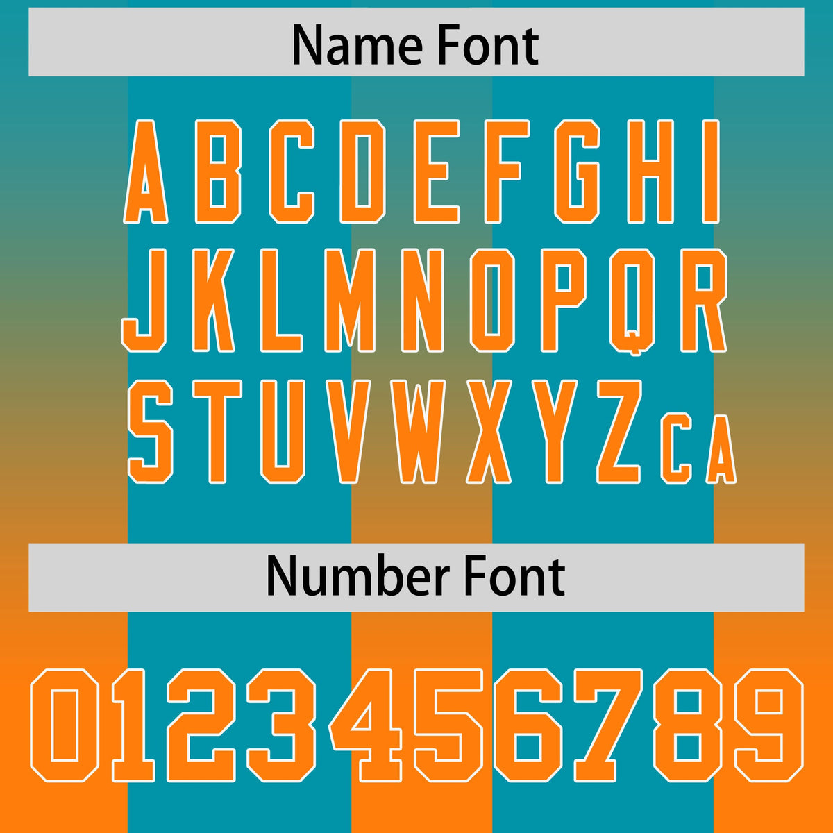 Custom Aqua Orange Vertical Width Stripe Gradient Fashion Personalized Team American Football Jersey