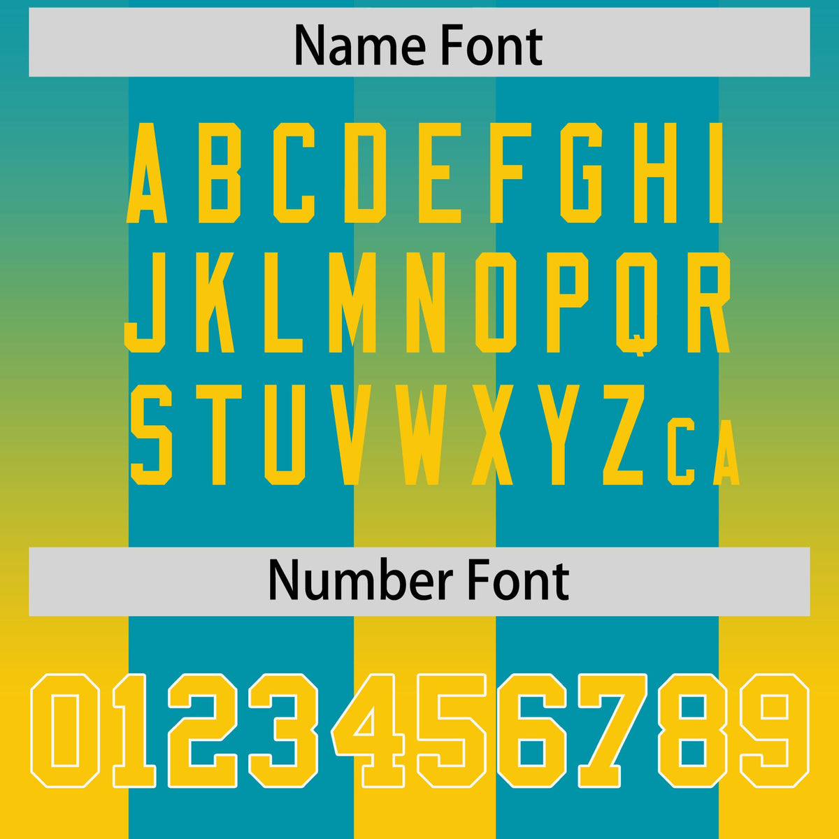 Custom Aqua Yellow Vertical Width Stripe Gradient Fashion Personalized Team American Football Jersey