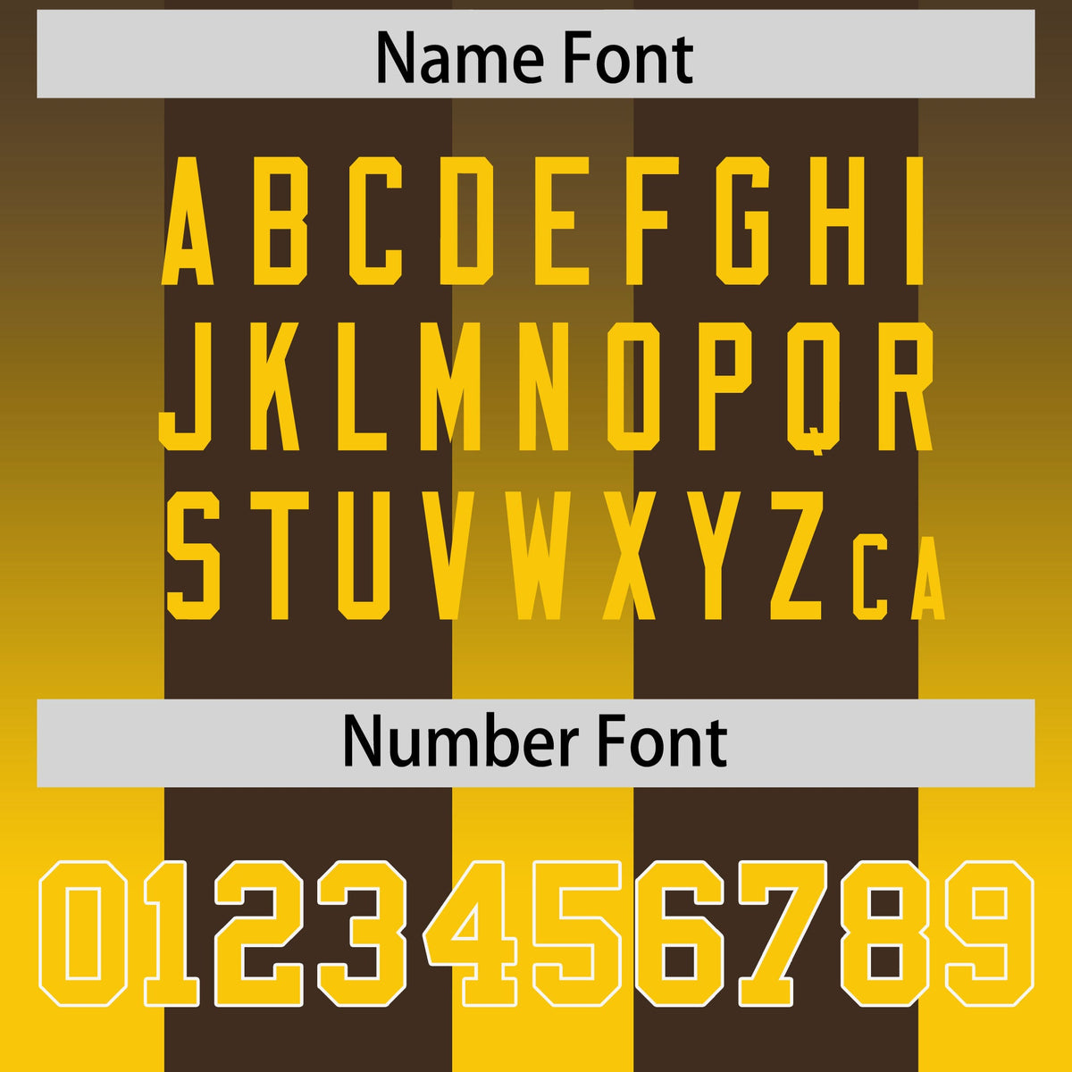 Custom Brown Yellow Vertical Width Stripe Gradient Fashion Personalized Team American Football Jersey