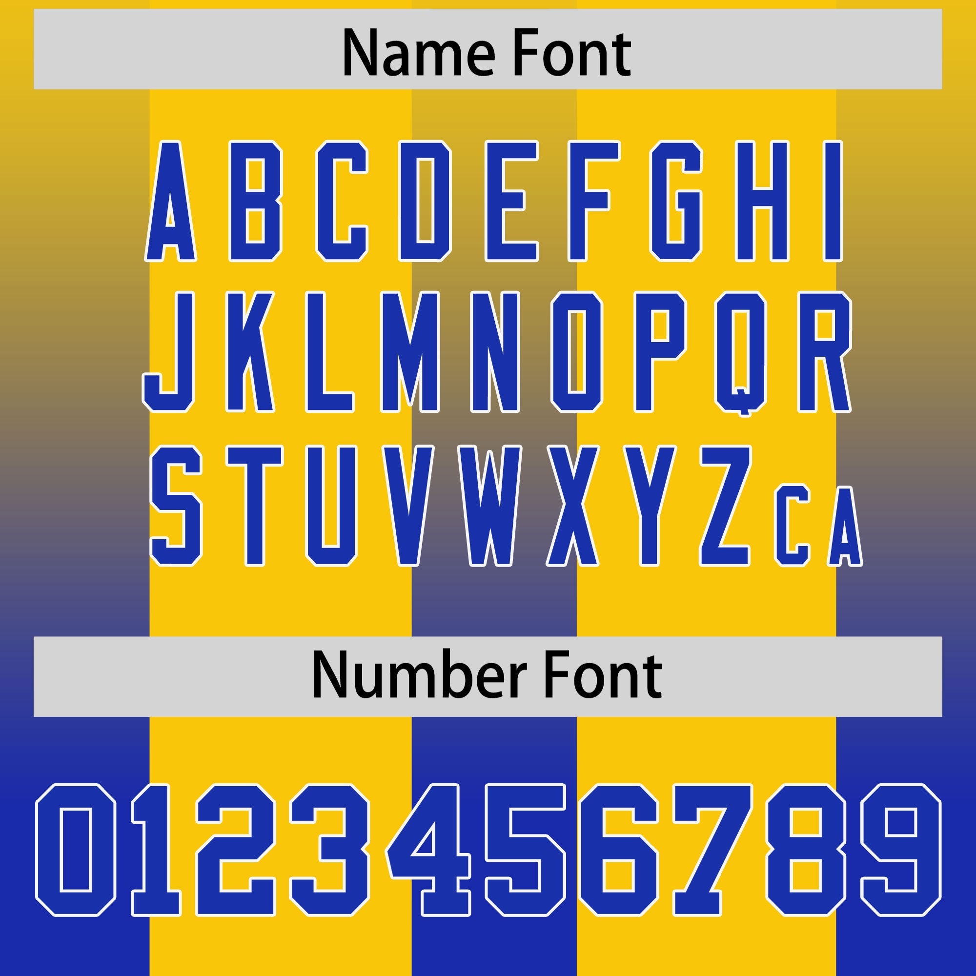 Custom Yellow Royal Vertical Width Stripe Gradient Fashion Personalized Team American Football Jersey