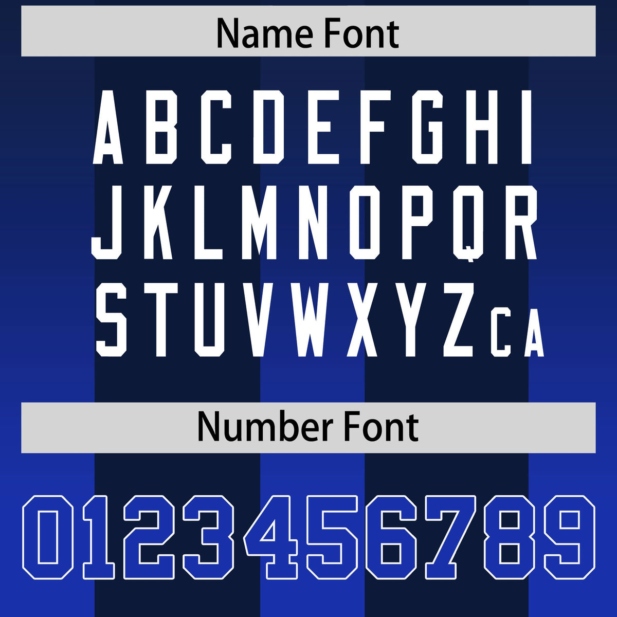 Custom Navy Royal Vertical Width Stripe Gradient Fashion Personalized Team American Football Jersey