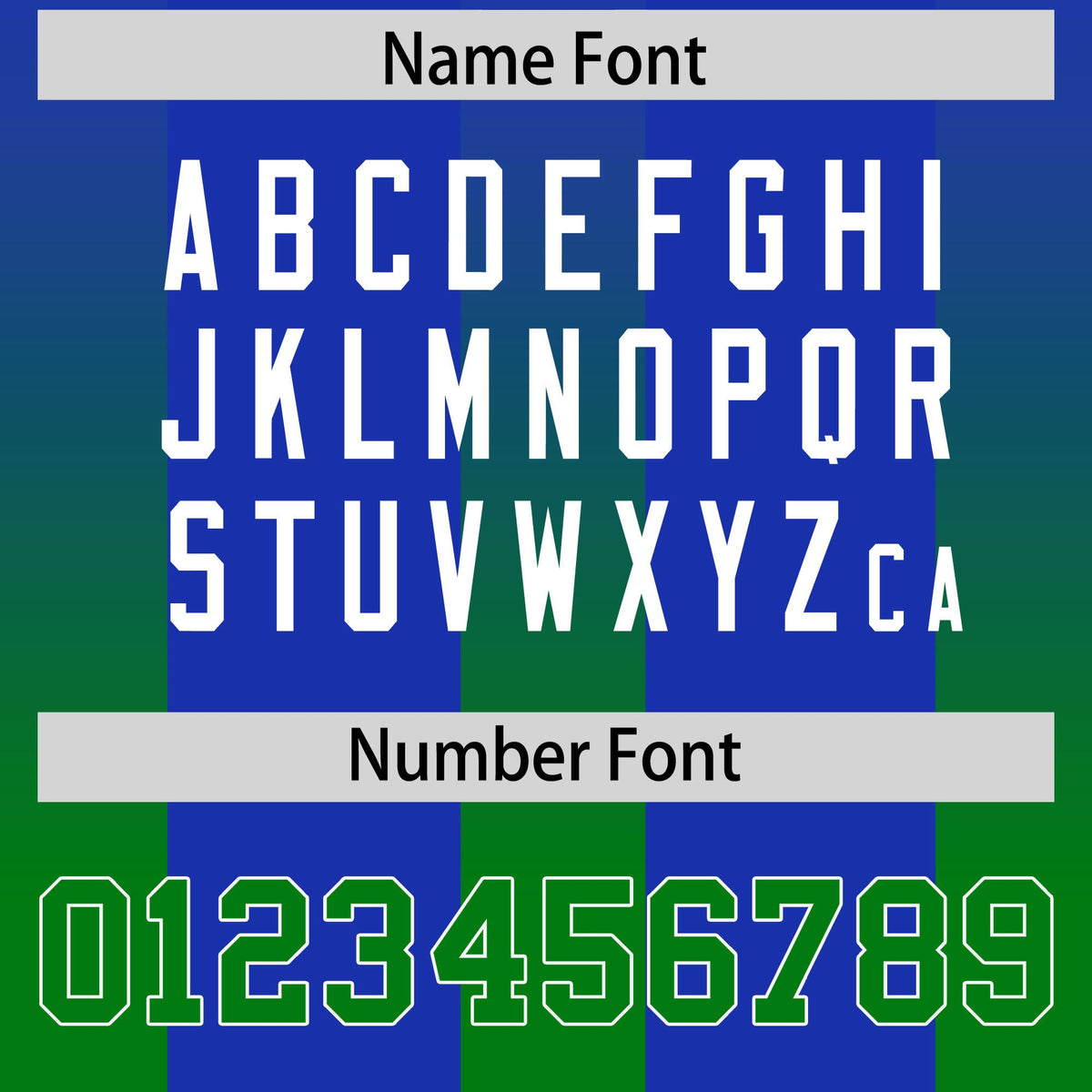 Custom Royal Kelly Green Vertical Width Stripe Gradient Fashion Personalized Team American Football Jersey