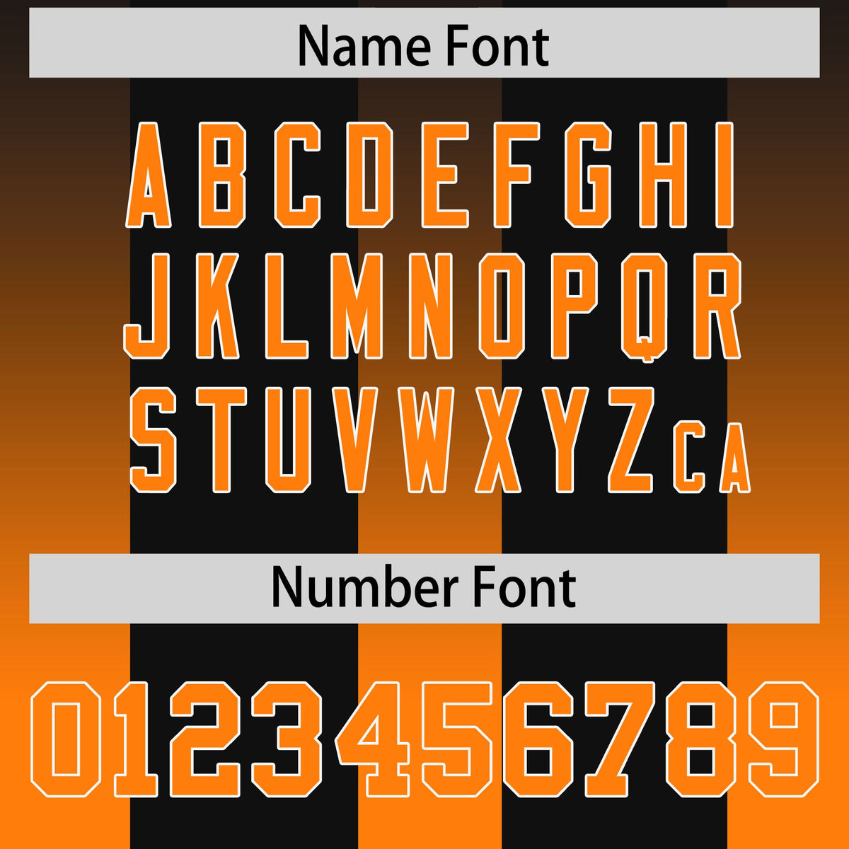 Custom Black Orange Vertical Width Stripe Gradient Fashion Personalized Team American Football Jersey