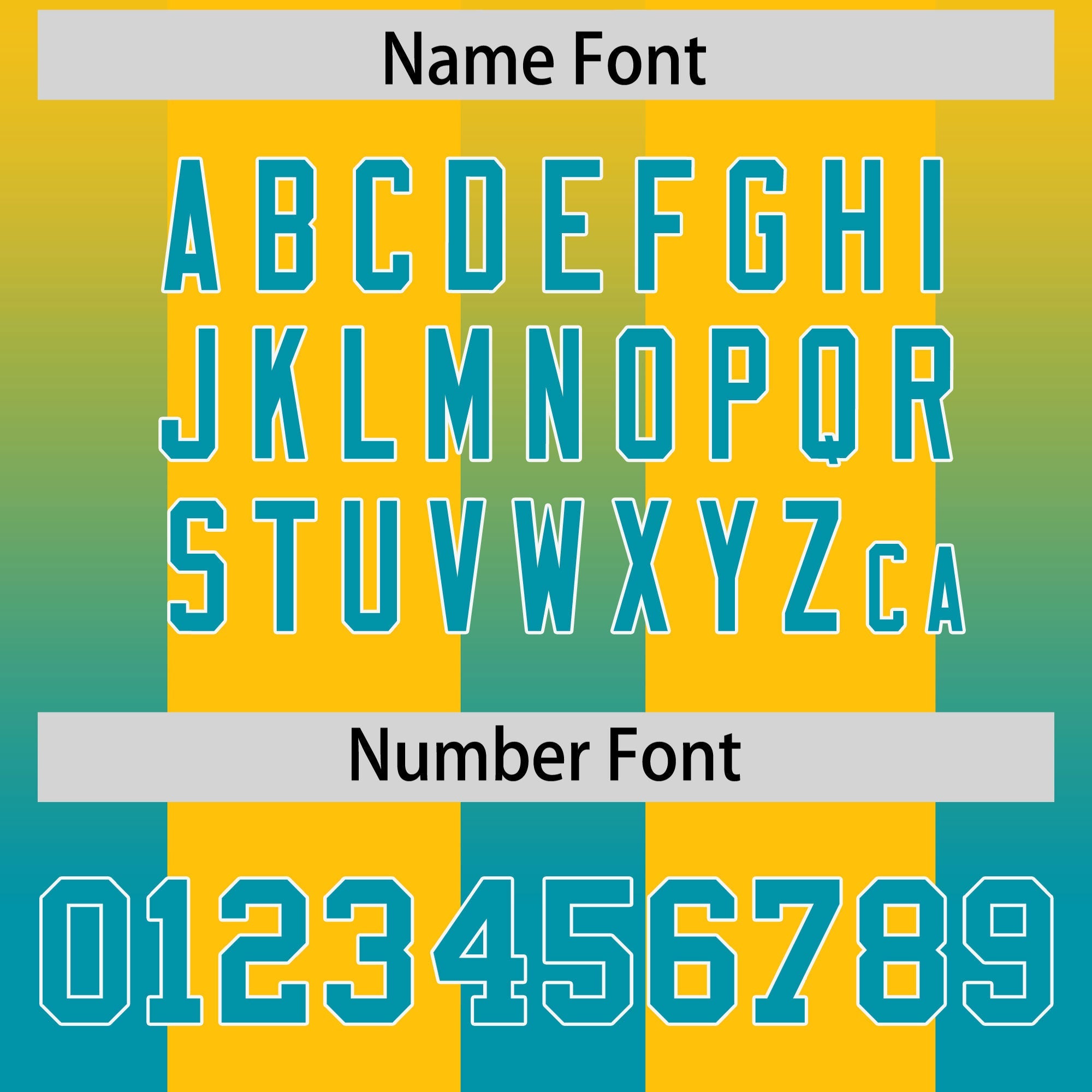 Custom Yellow Aqua Vertical Width Stripe Gradient Fashion Personalized Team American Football Jersey