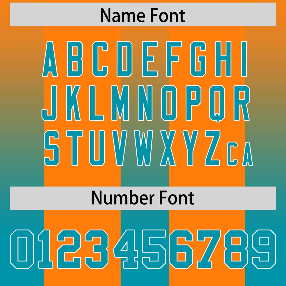 Custom Orange Aqua Vertical Width Stripe Gradient Fashion Personalized Team American Football Jersey