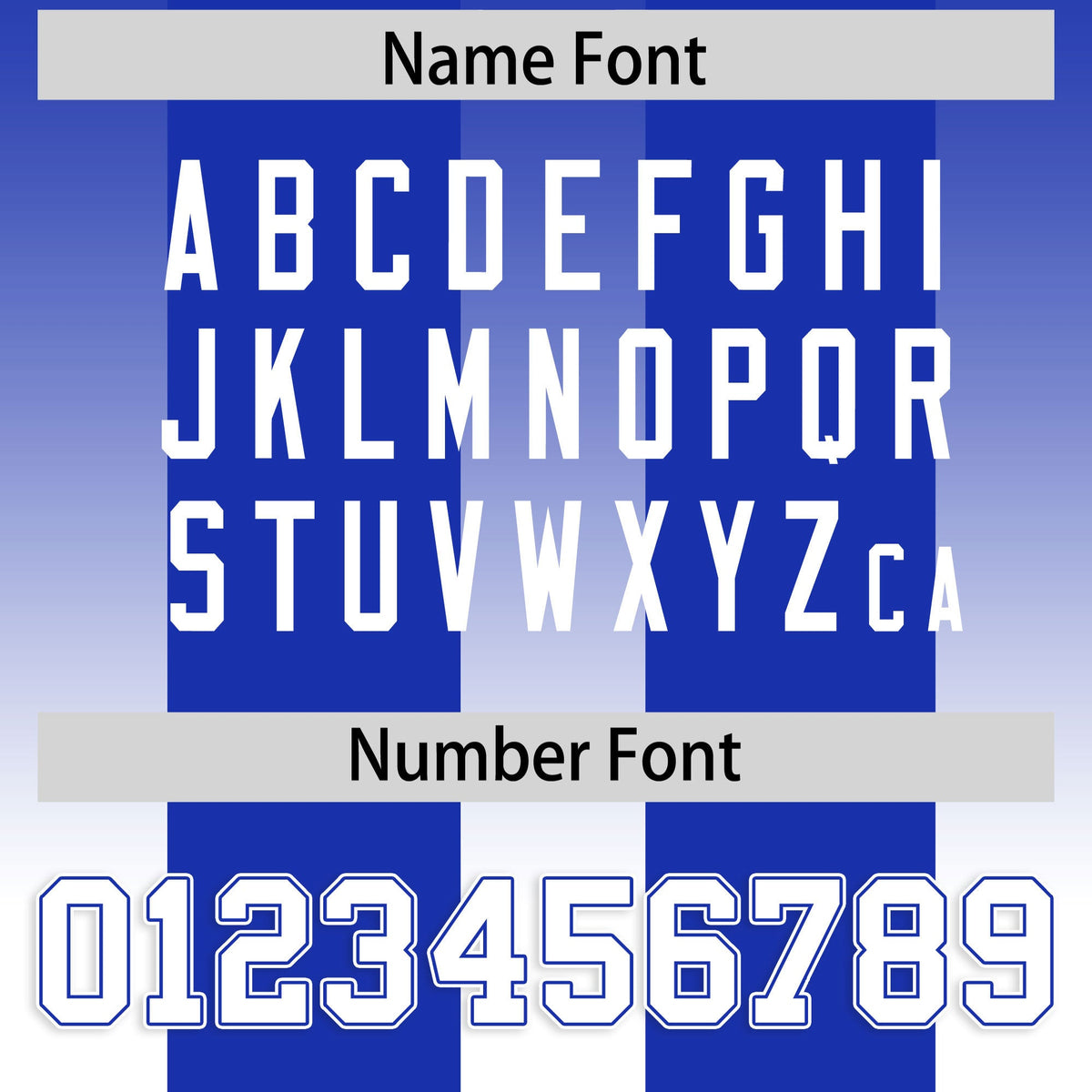 Custom Royal White Vertical Width Stripe Gradient Fashion Personalized Team American Football Jersey