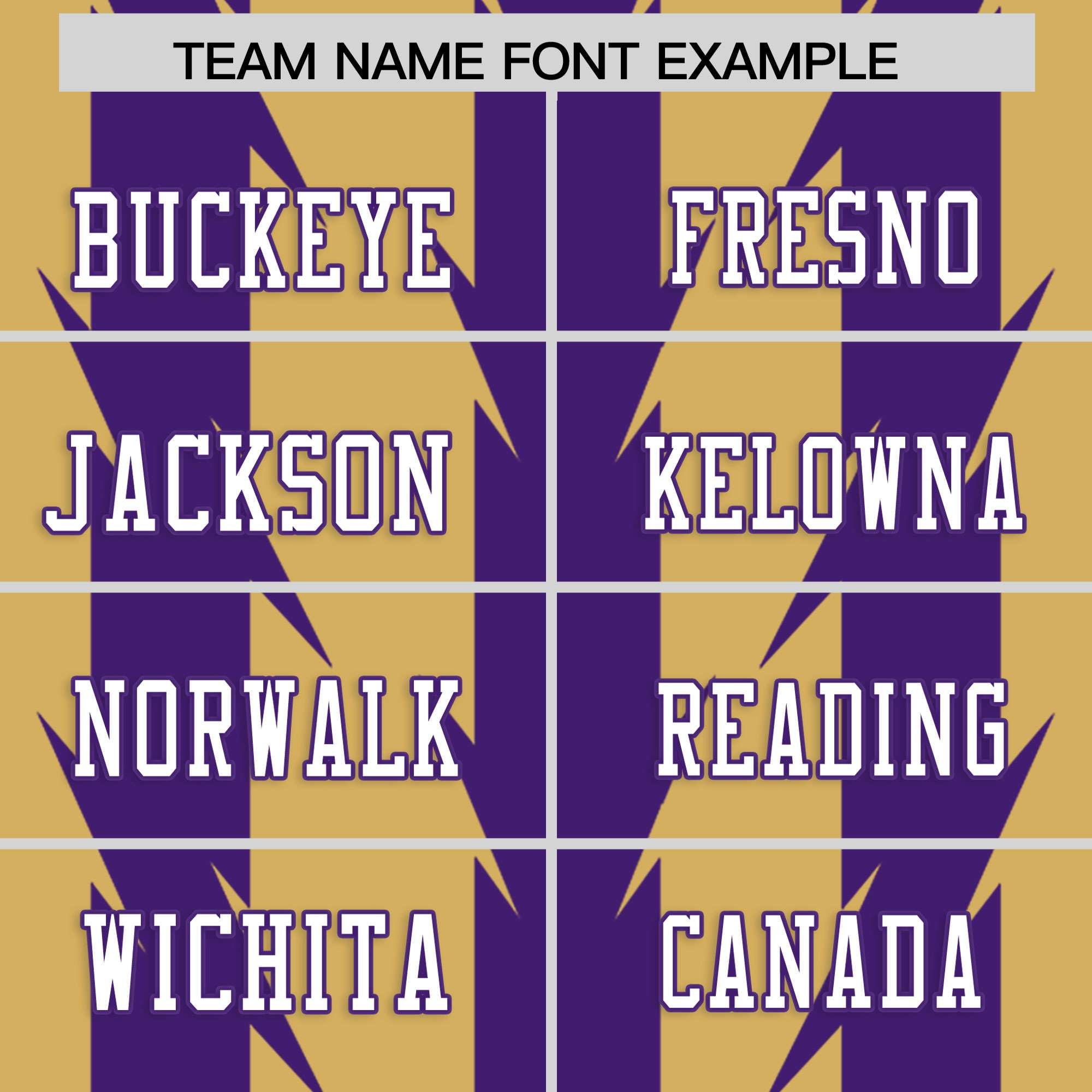 Custom Old Gold Purple Personalized Razr Stripe Graffiti Pattern Authentic American Football Jersey