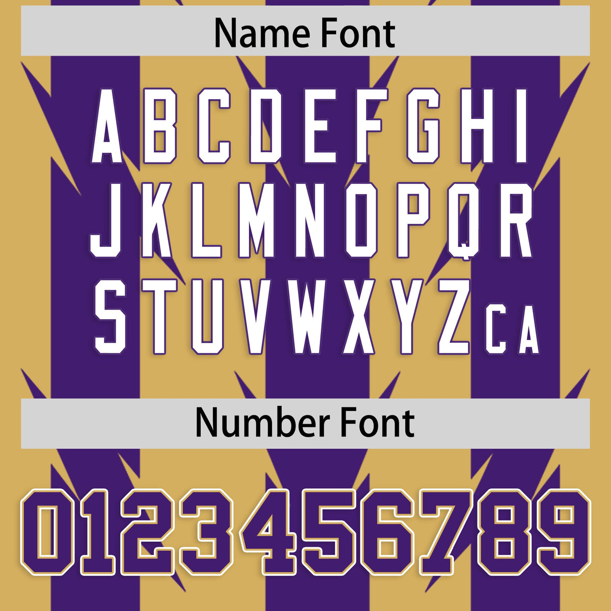 Custom Old Gold Purple Personalized Razr Stripe Graffiti Pattern Authentic American Football Jersey