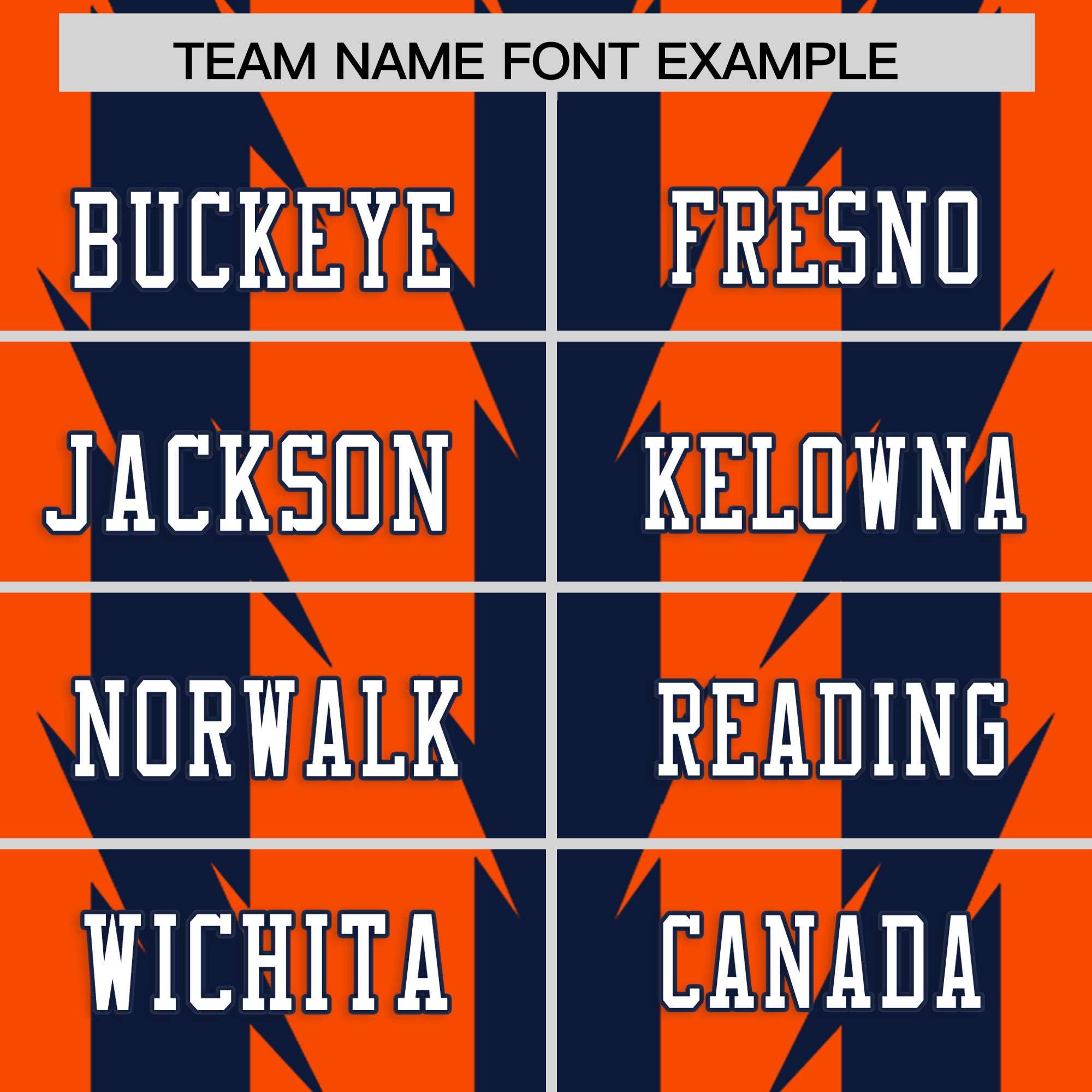 Custom Orange Navy Personalized Razr Stripe Graffiti Pattern Authentic American Football Jersey
