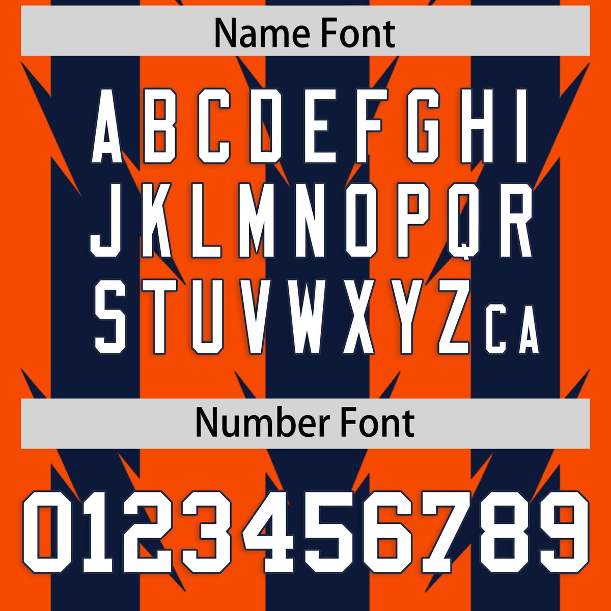 Custom Orange Navy Personalized Razr Stripe Graffiti Pattern Authentic American Football Jersey