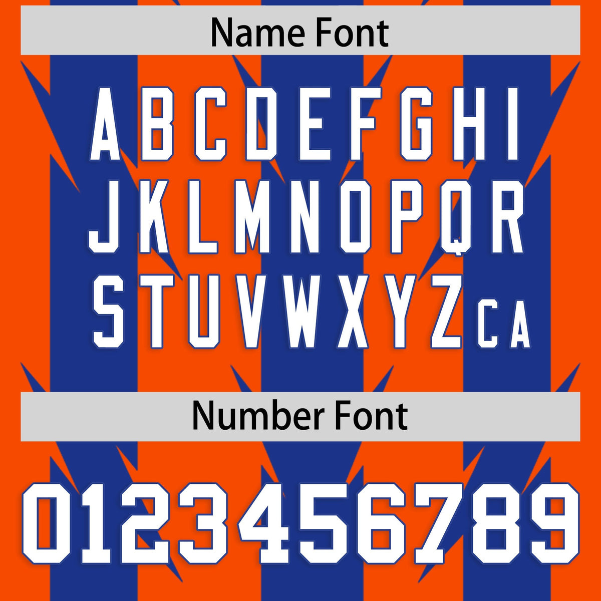 Custom Orange Royal Personalized Razr Stripe Graffiti Pattern Authentic American Football Jersey