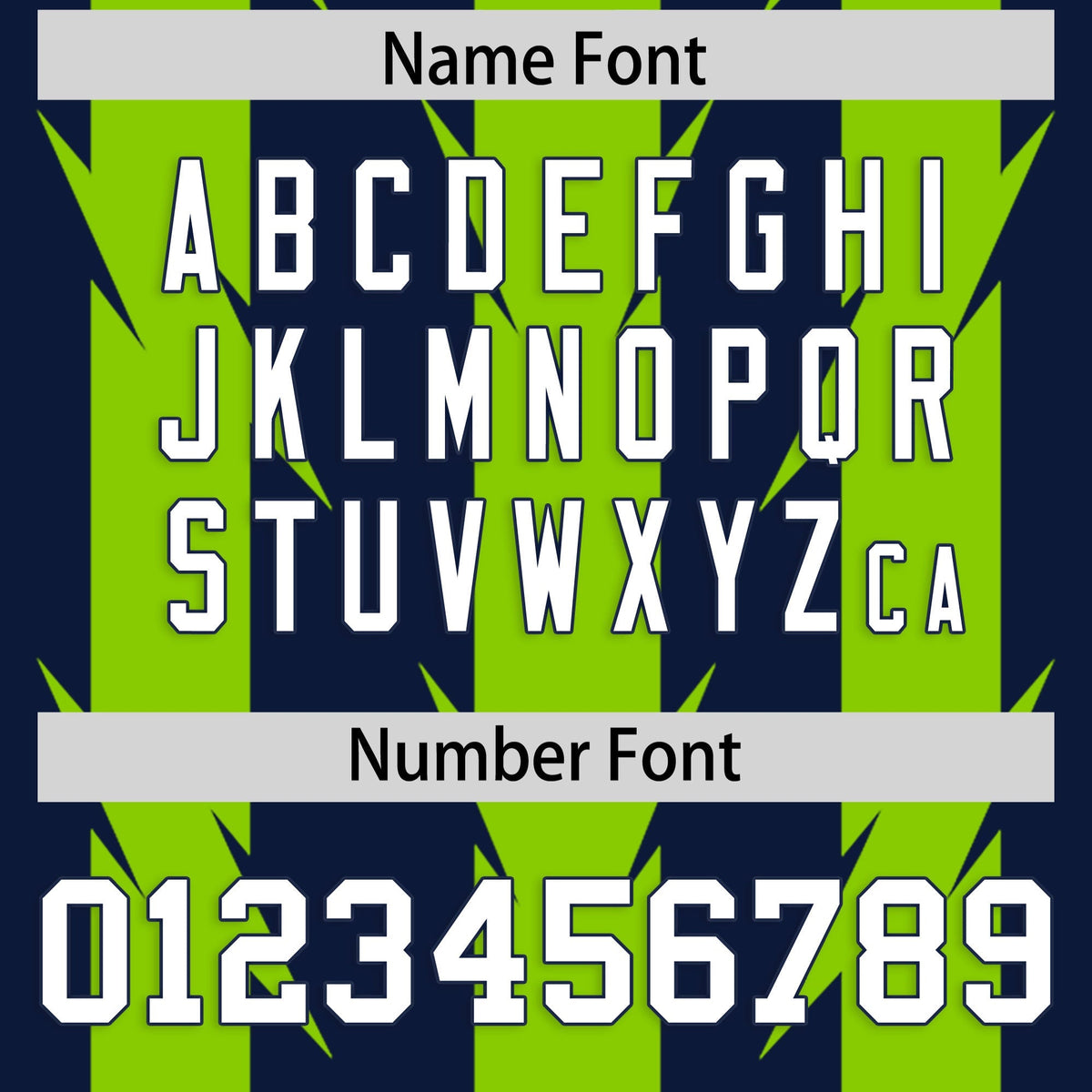 Custom Navy Neon Green Personalized Razr Stripe Graffiti Pattern Authentic American Football Jersey