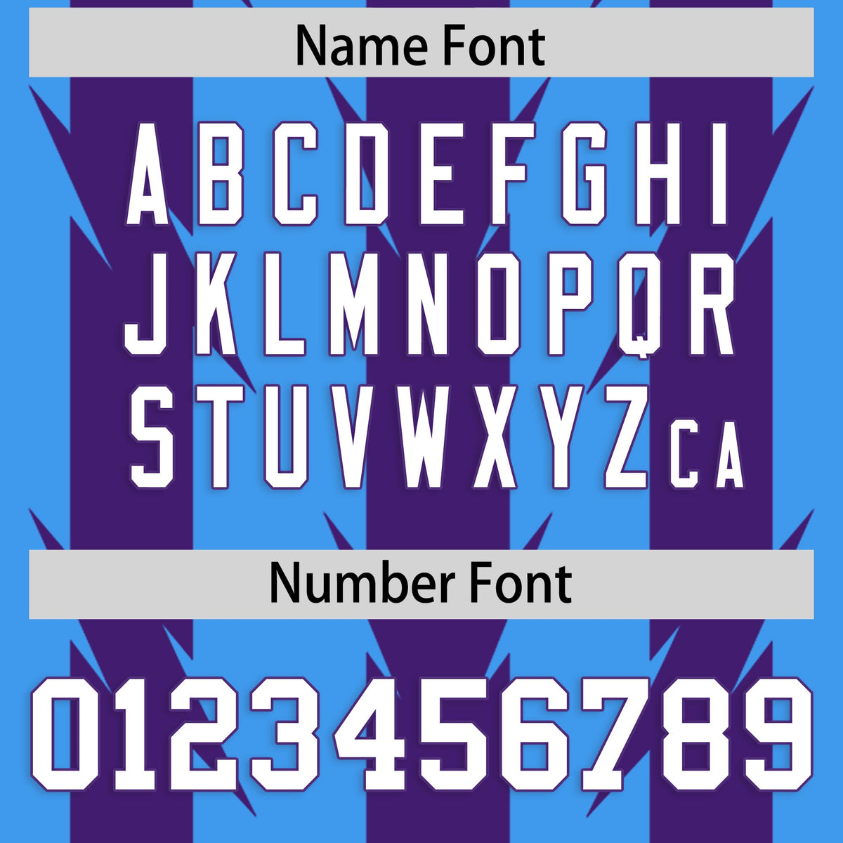 Custom Powder Blue Purple Personalized Razr Stripe Graffiti Pattern Authentic American Football Jersey