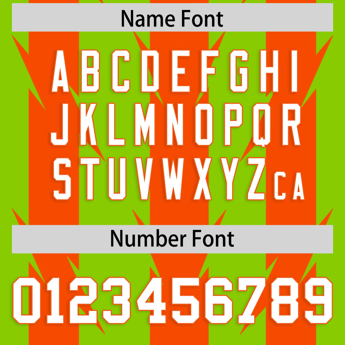 Custom Neon Green Orange Personalized Razr Stripe Graffiti Pattern Authentic American Football Jersey