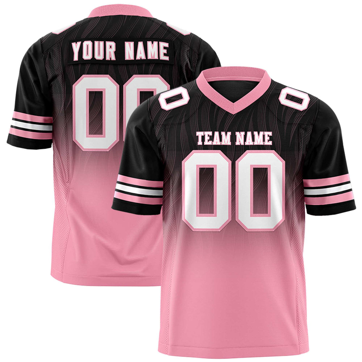 Custom Black and Light Pink Gradient Fashion Outdoor Authentic Football Jersey