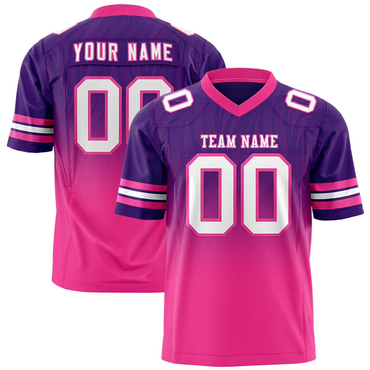 Custom Purple and Pink Gradient Fashion Outdoor Authentic Football Jersey