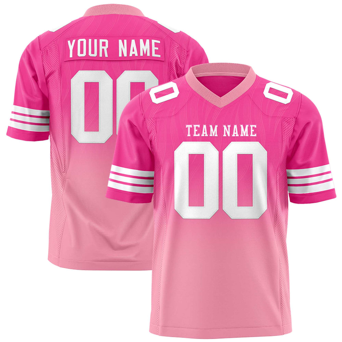 Custom Pink and Light Pink Gradient Fashion Outdoor Authentic Football Jersey