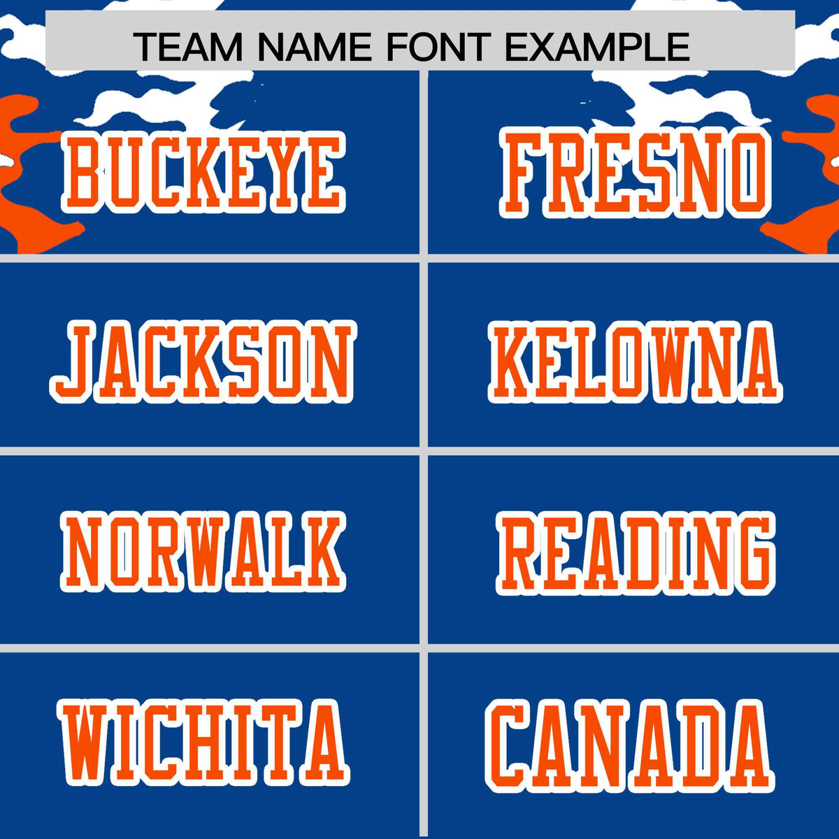 Custom Royal Orange-White Personalized Camo Authentic Football Jersey