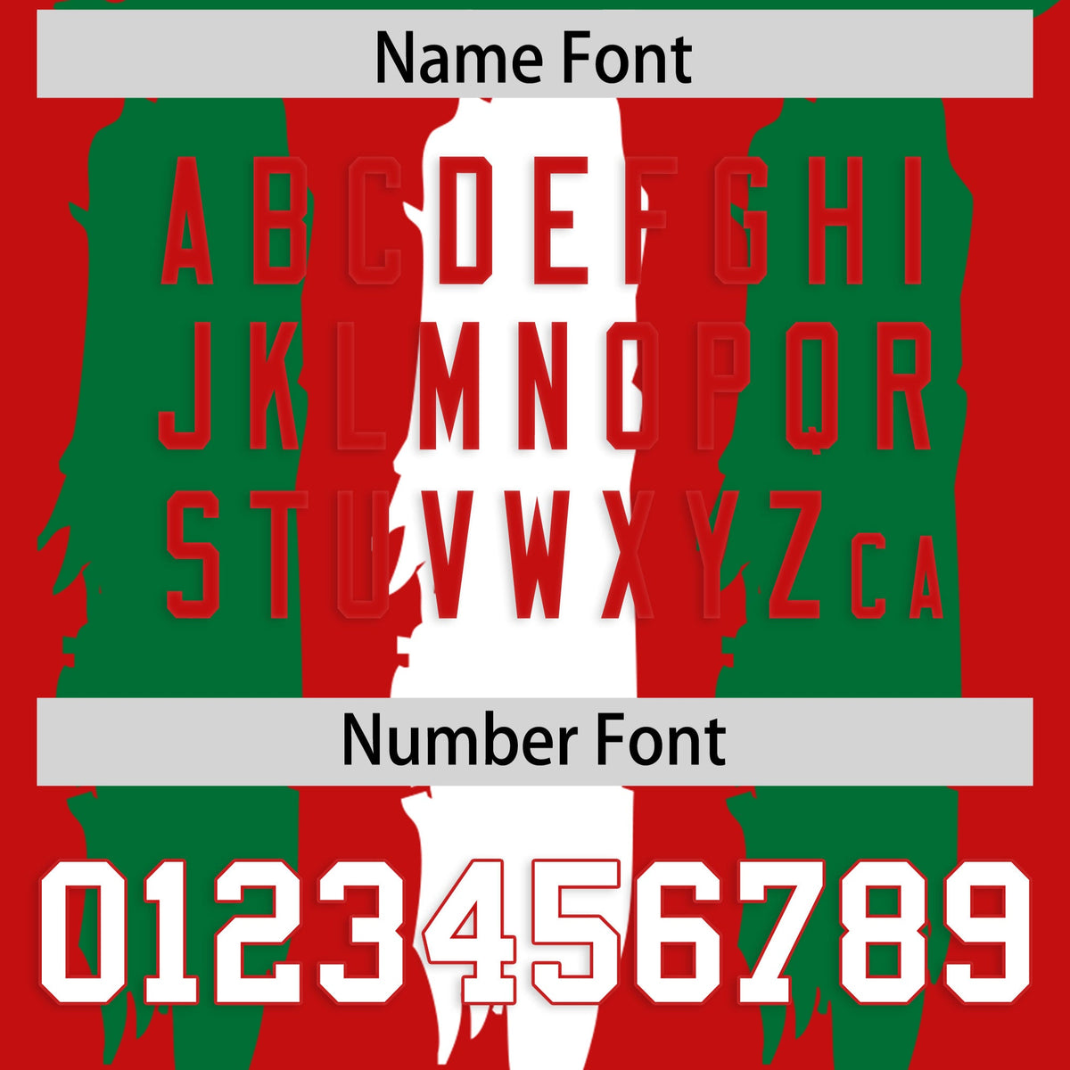 Custom Red Kelly Green and White Graffiti Pattern Practice American Football Jerseys