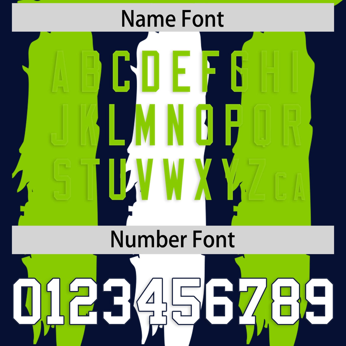 Custom Navy Neon Green and White Graffiti Pattern Practice American Football Jerseys