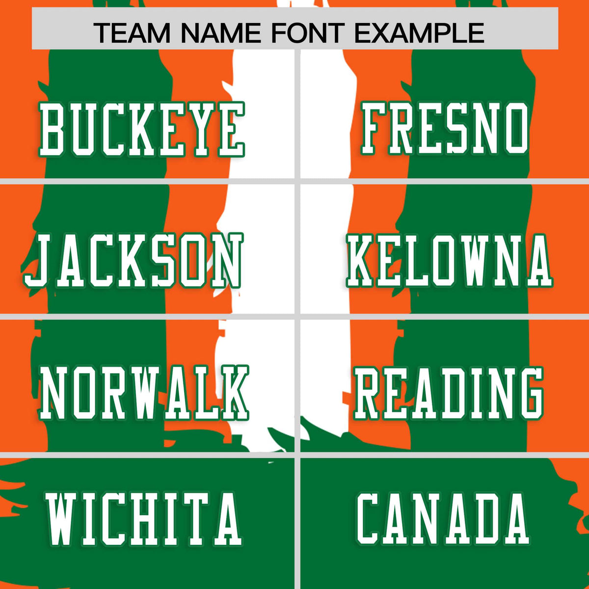 Custom Orange Kelly Green and White Graffiti Pattern Practice American Football Jerseys