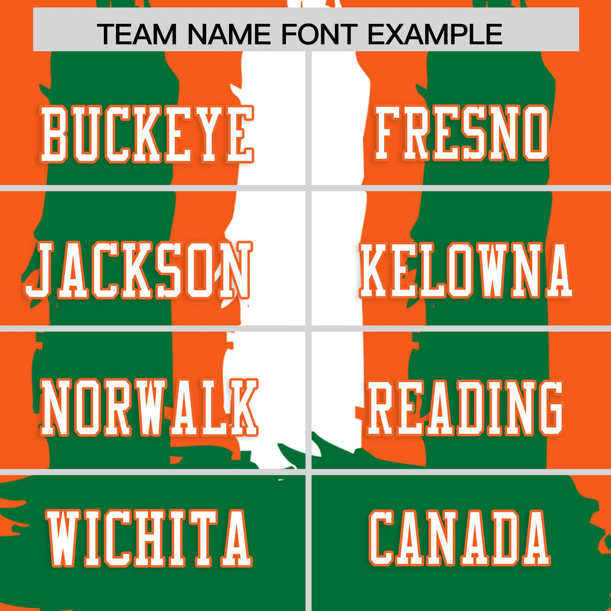 Custom Orange Kelly Green and White Graffiti Pattern Practice American Football Jerseys