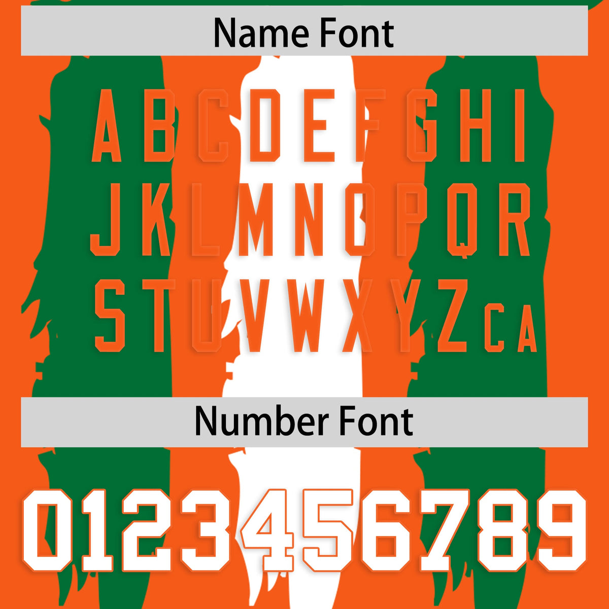 Custom Orange Kelly Green and White Graffiti Pattern Practice American Football Jerseys