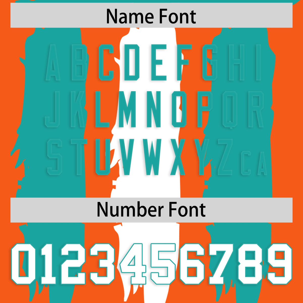 Custom Orange Aqua and White Graffiti Pattern Practice American Football Jerseys