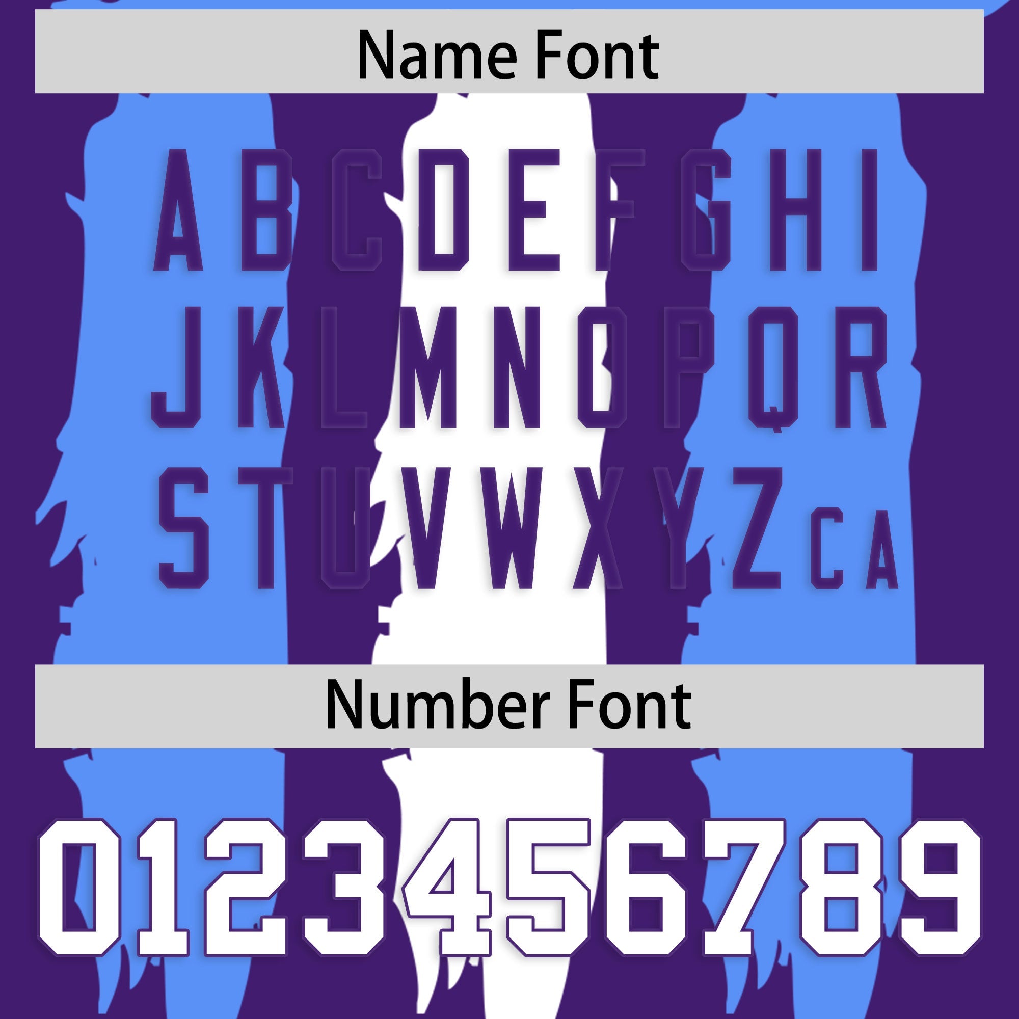 Custom Purple Powder Blue and White Graffiti Pattern Practice American Football Jerseys