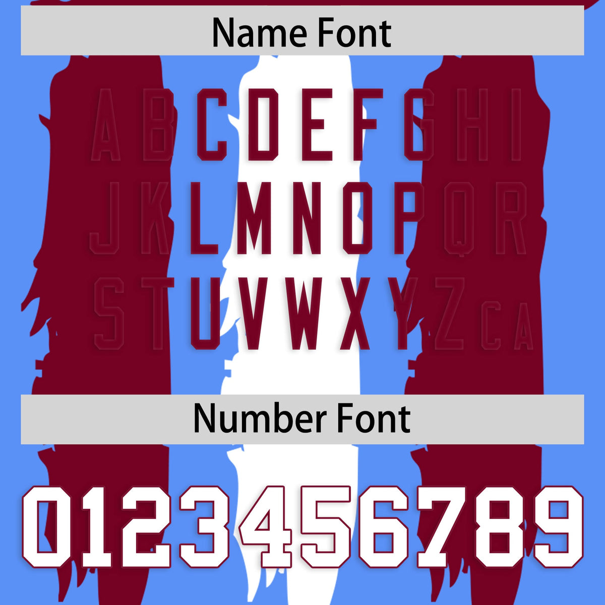 Custom Powder Blue Crimson and White Graffiti Pattern Practice American Football Jerseys