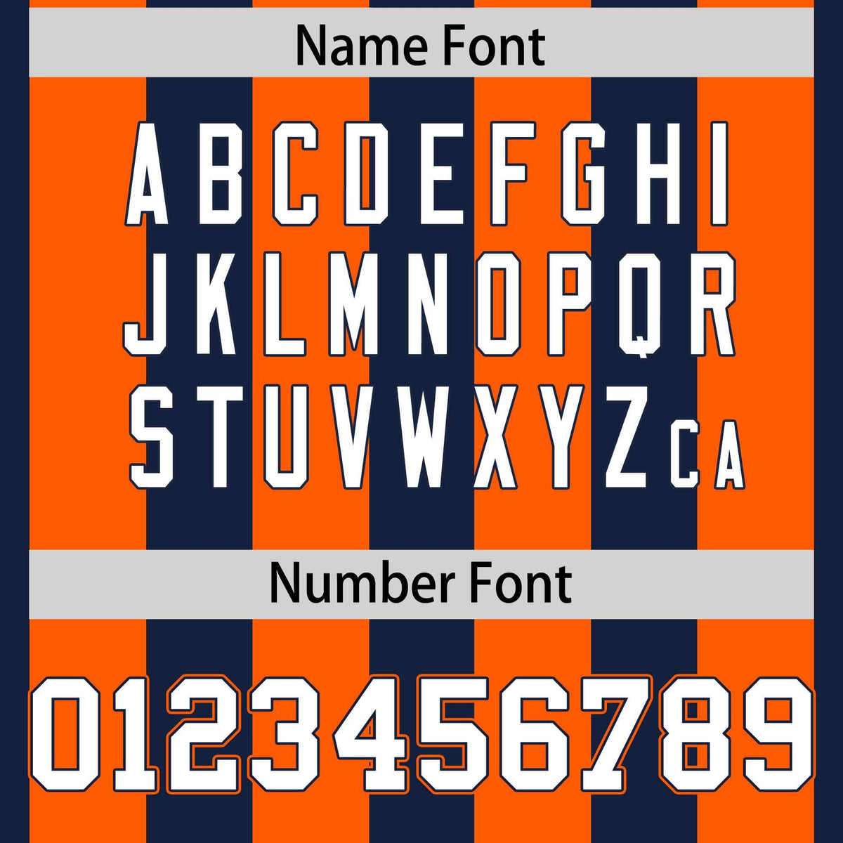 Custom Navy Orange Personalized Thick Stripe Design Authentic Football Jersey