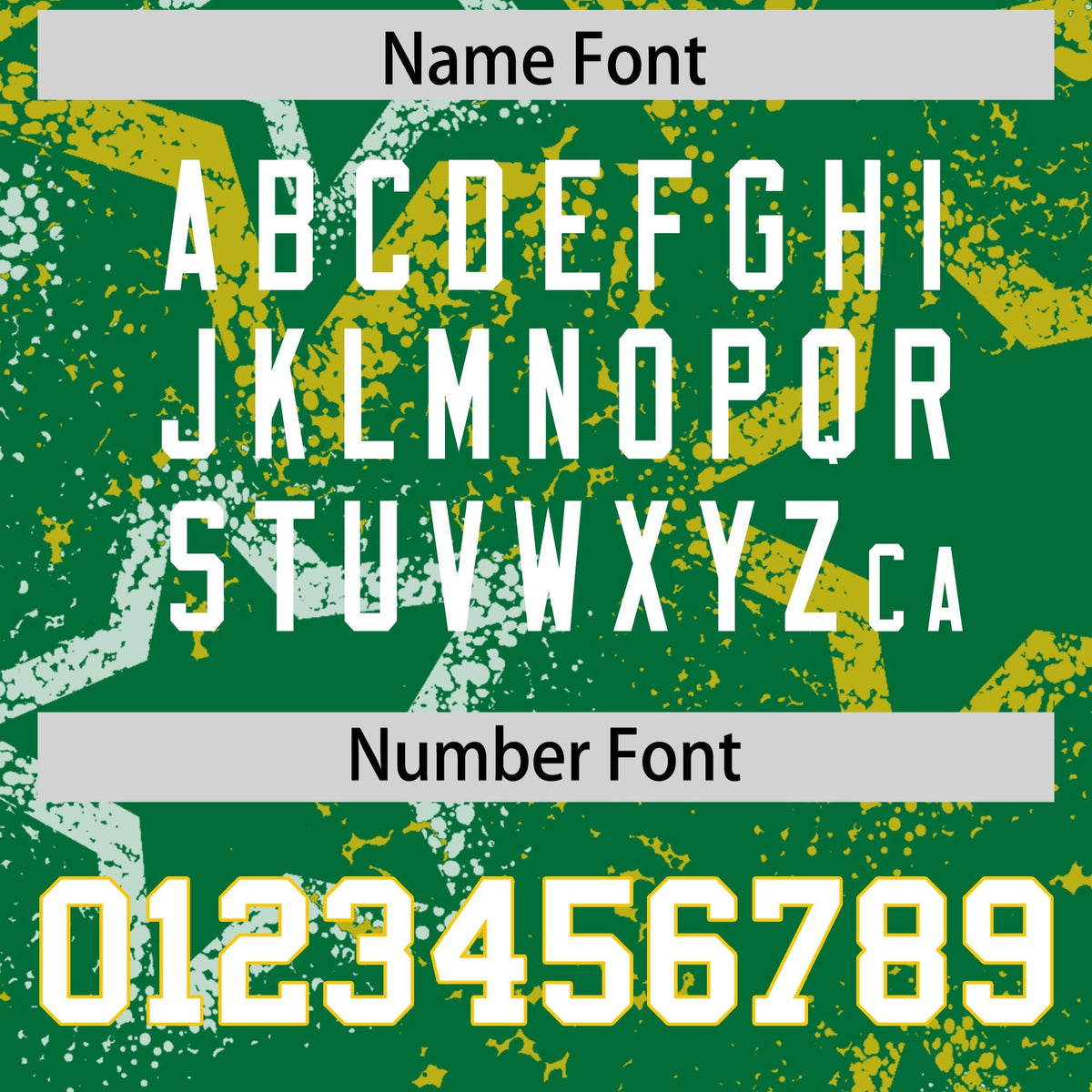 Custom Kelly Green Gold-White Personalized Star Graffiti Pattern Authentic Football Jersey