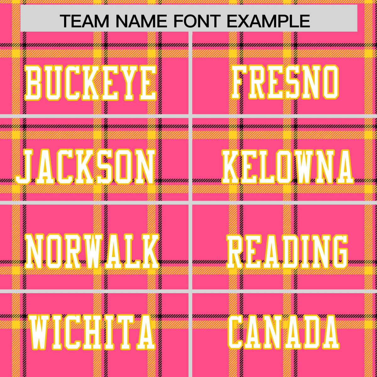 Custom Pink Personalized Plaid Pattern Design Authentic Football Jersey